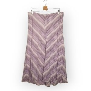 Lane Bryant linen maxi skirt purple stripes a line 18/20